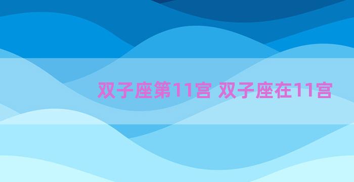 双子座第11宫 双子座在11宫